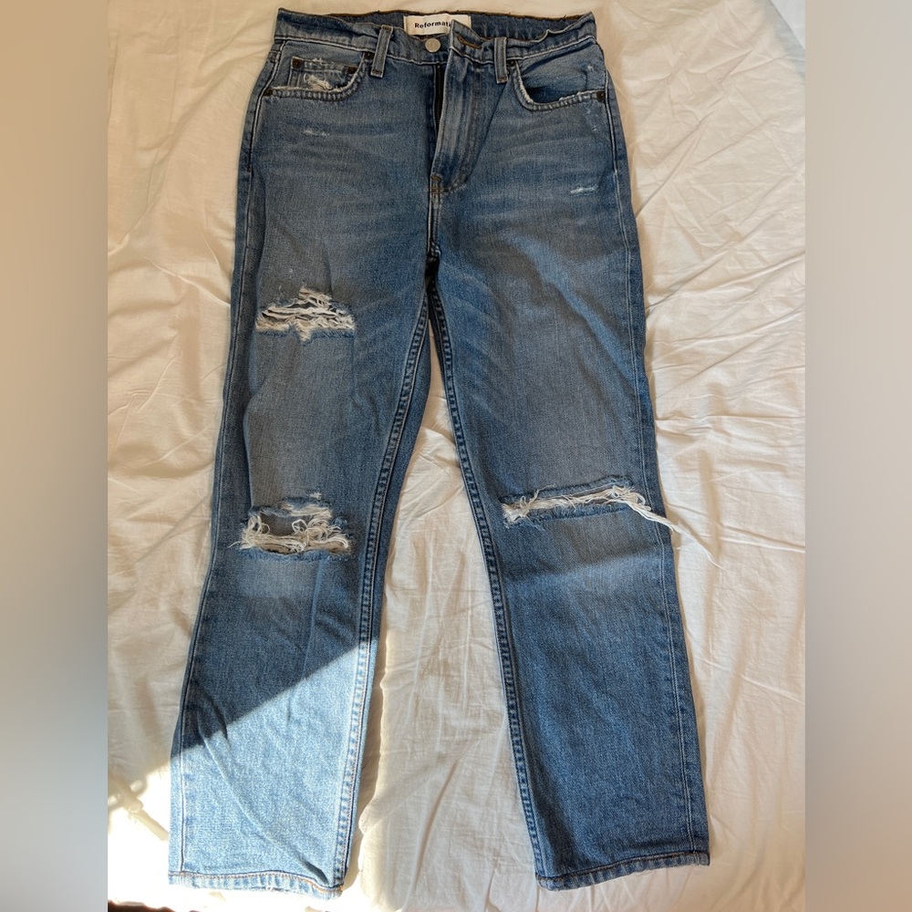 Ripped high waisted jeans from Reformation